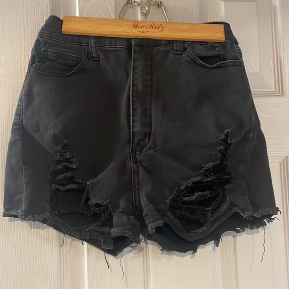 Fashion nova, distressed, black, shorts, size medium - Picture 2 of 6